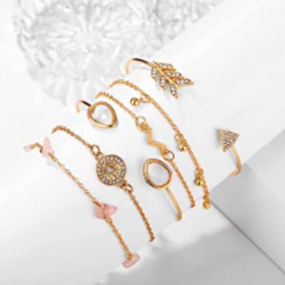 Goldtone Stacking Bracelets-6 Pack - Picture 2 of 5